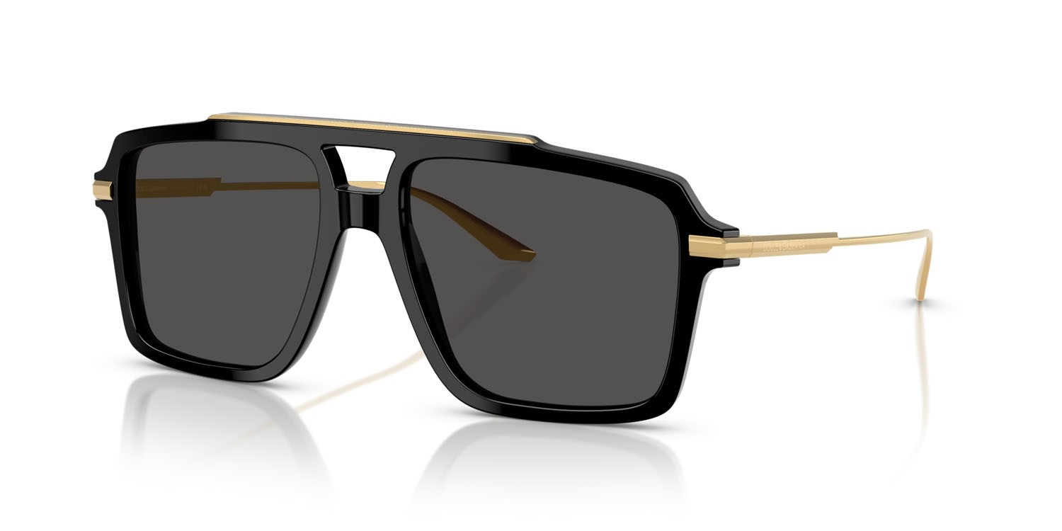 Occhiali da sole Dolce & Gabbana DG 4477 (501/87) colore nero forma aviator lenti grigio scuro