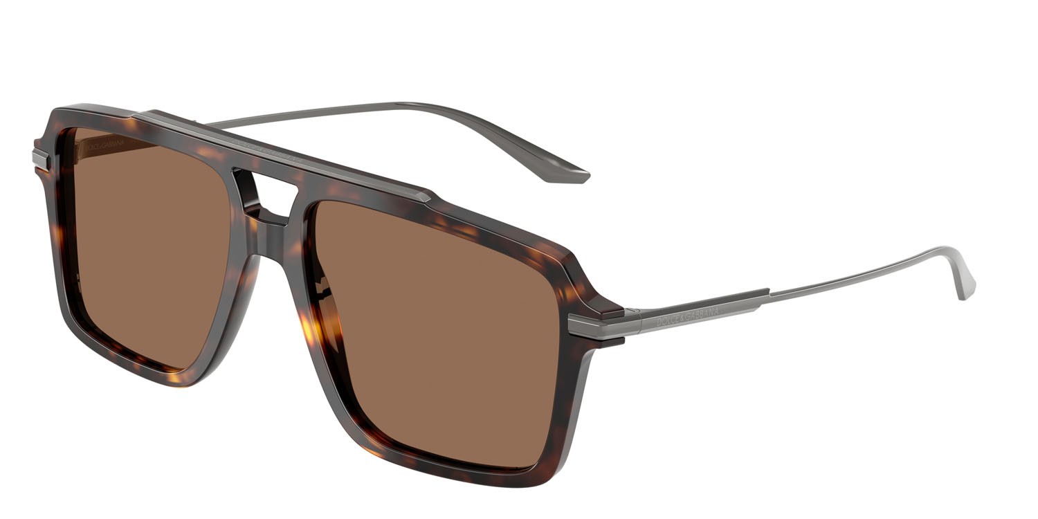 Occhiali da sole Dolce & Gabbana DG 4477 (502/73) colore havana forma aviator lenti marrone scuro