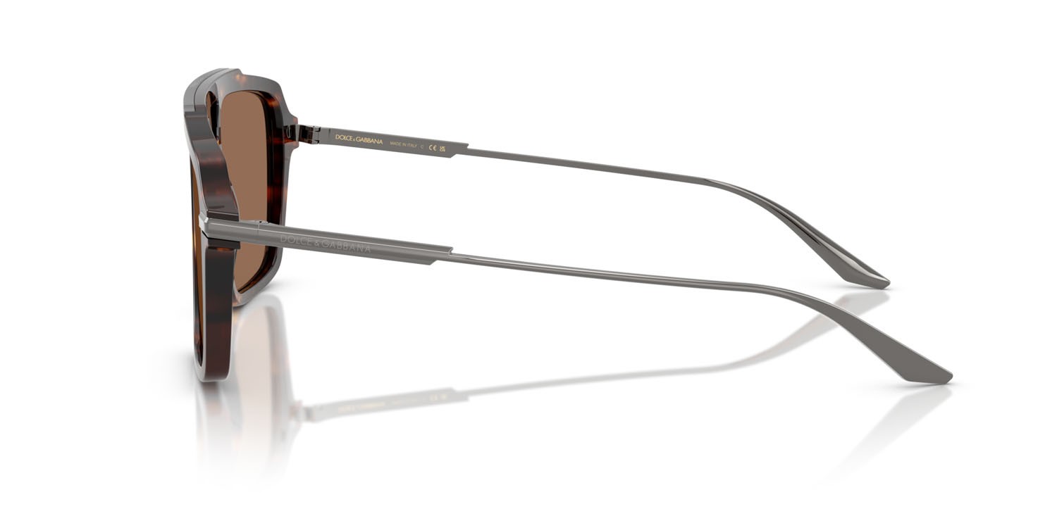 Occhiali da sole Dolce & Gabbana DG 4477 (502/73) colore havana forma aviator lenti marrone scuro