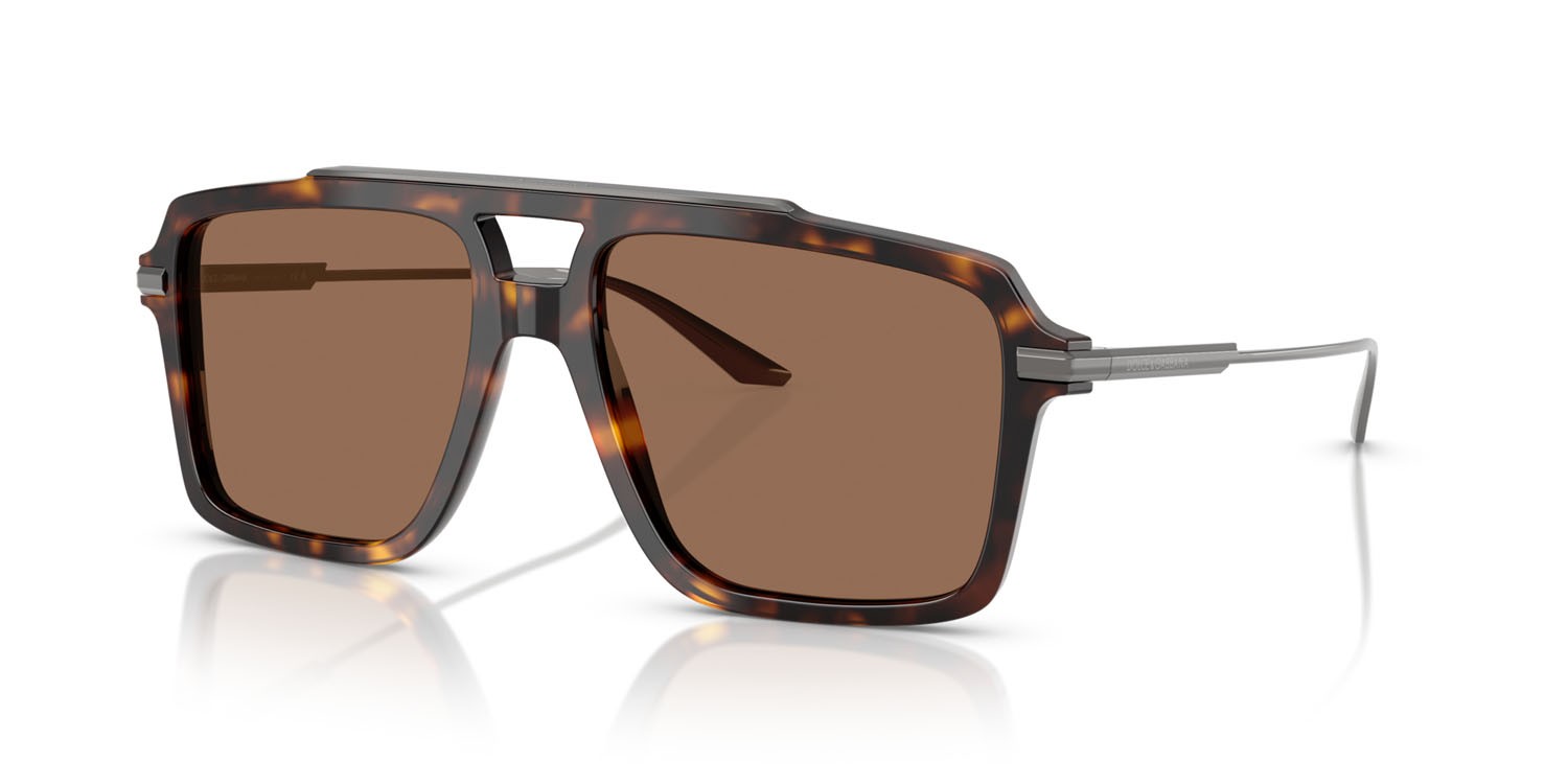 Occhiali da sole Dolce & Gabbana DG 4477 (502/73) colore havana forma aviator lenti marrone scuro