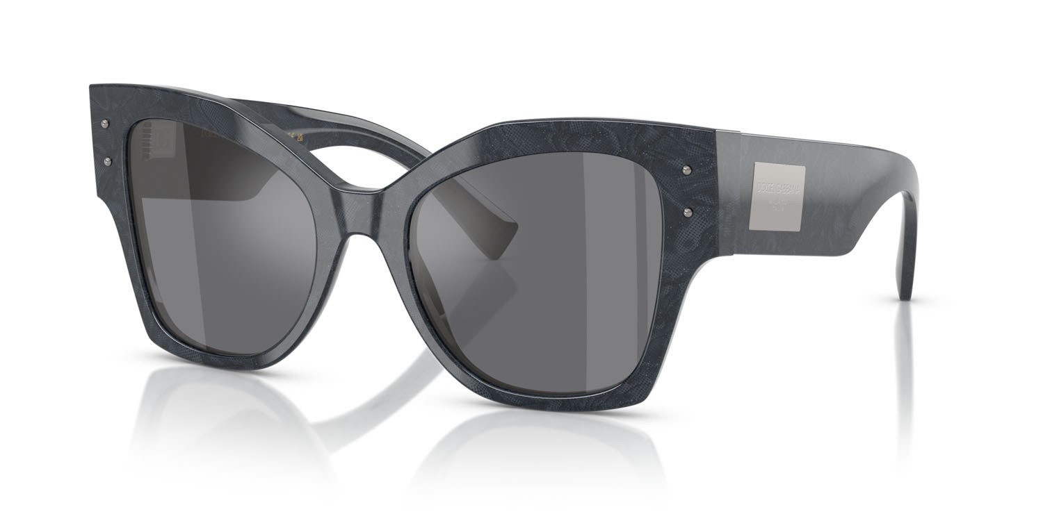Sonnenbrillen Dolce & Gabbana DG 4478 (34416V) farbe grigio pizzo form cat-eye gläser grigio scuro/flash argento