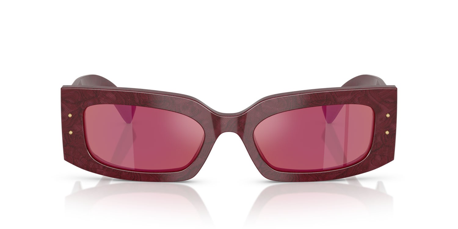 Sonnenbrillen Dolce & Gabbana DG 4479 (3442D0) farbe bordeaux pizzo form rechteckig gläser viola scuro specchiato rosso
