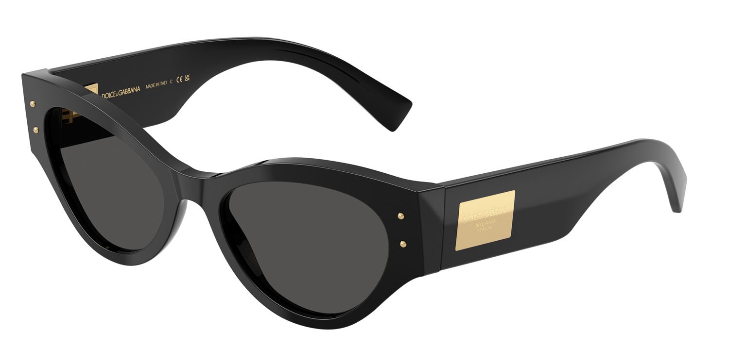 Occhiali da sole Dolce & Gabbana DG 4480 (501/87) colore nero forma farfalla lenti grigio scuro