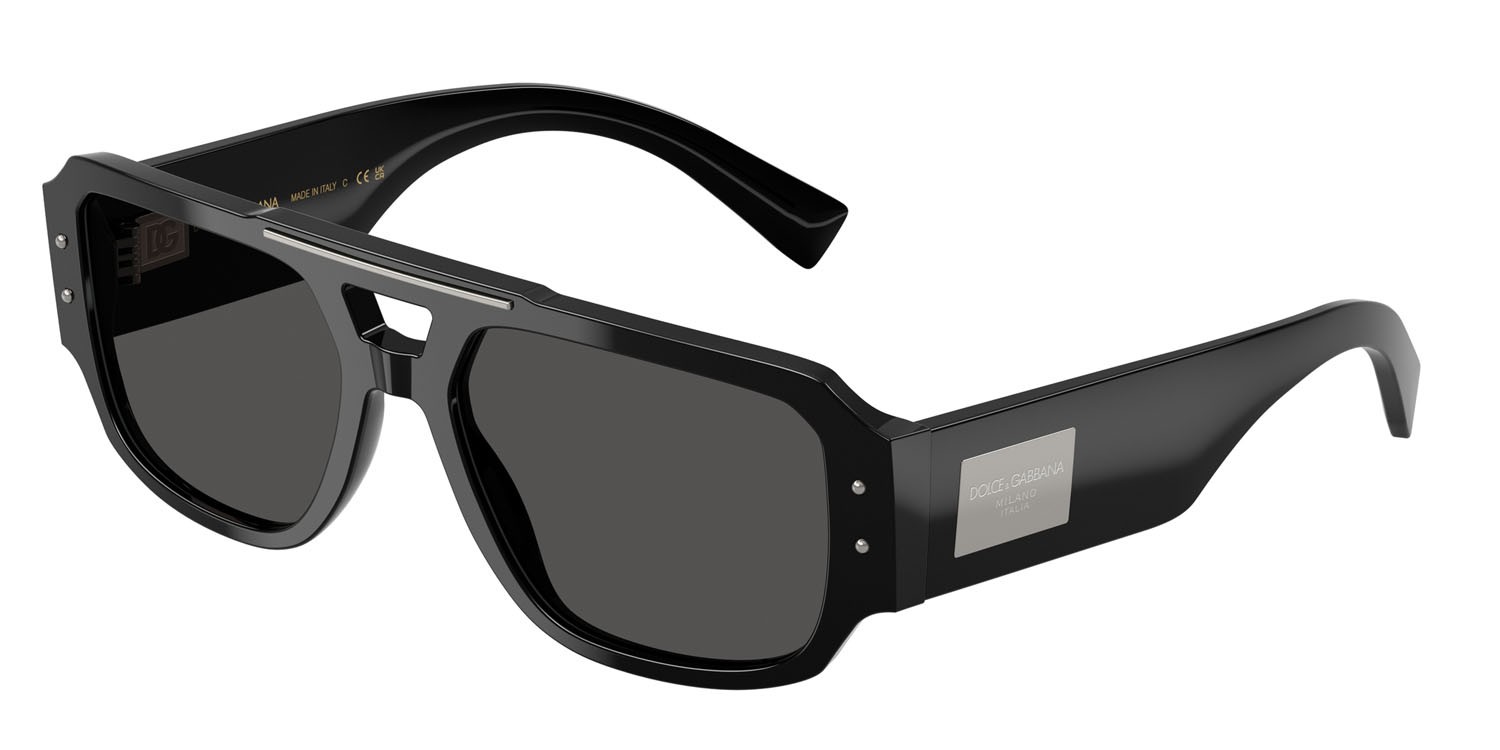 Occhiali da sole Dolce & Gabbana DG 4482 (501/87) colore nero forma aviator lenti grigio scuro