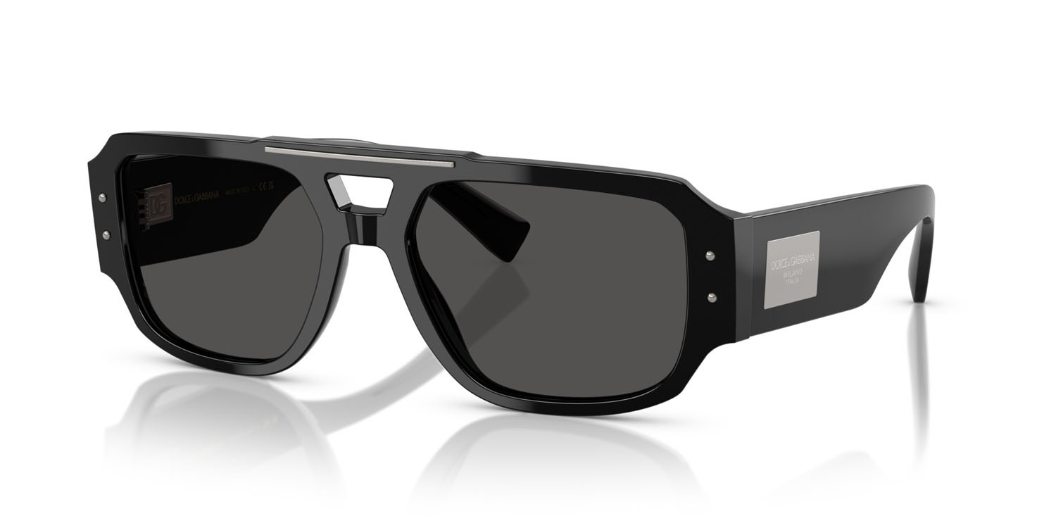 Occhiali da sole Dolce & Gabbana DG 4482 (501/87) colore nero forma aviator lenti grigio scuro