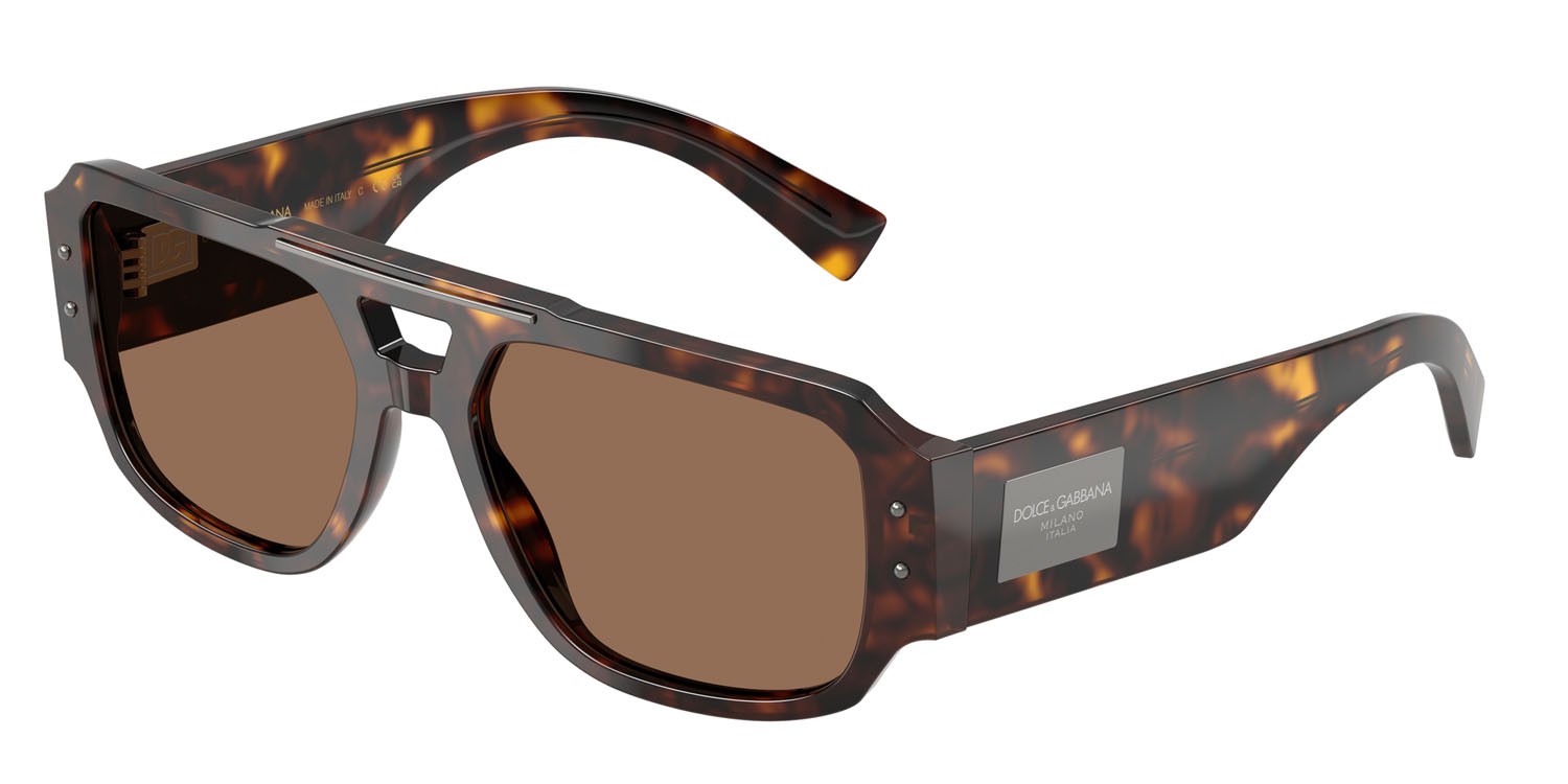Occhiali da sole Dolce & Gabbana DG 4482 (502/73) colore havana forma aviator lenti marrone scuro