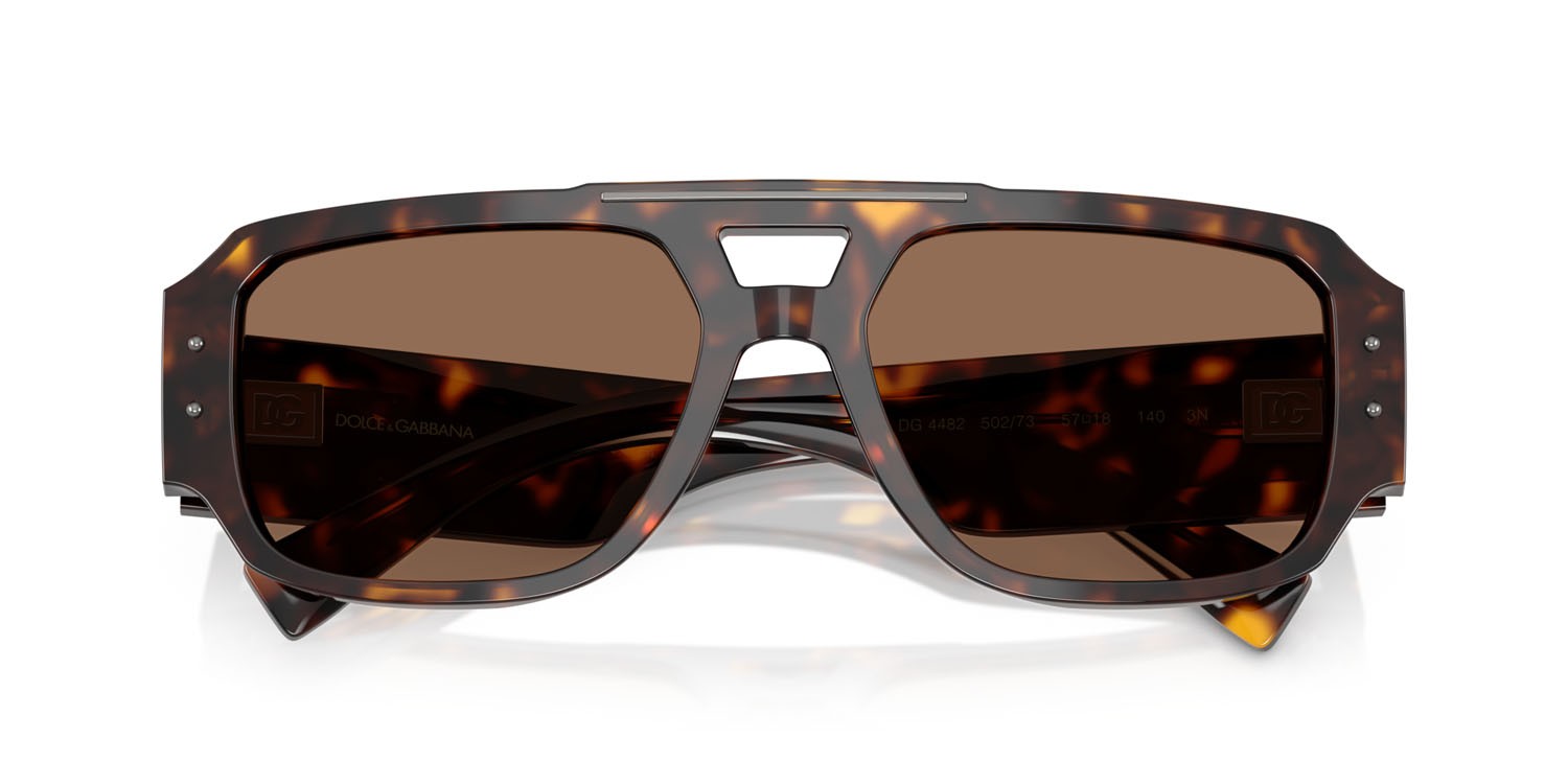 Occhiali da sole Dolce & Gabbana DG 4482 (502/73) colore havana forma aviator lenti marrone scuro