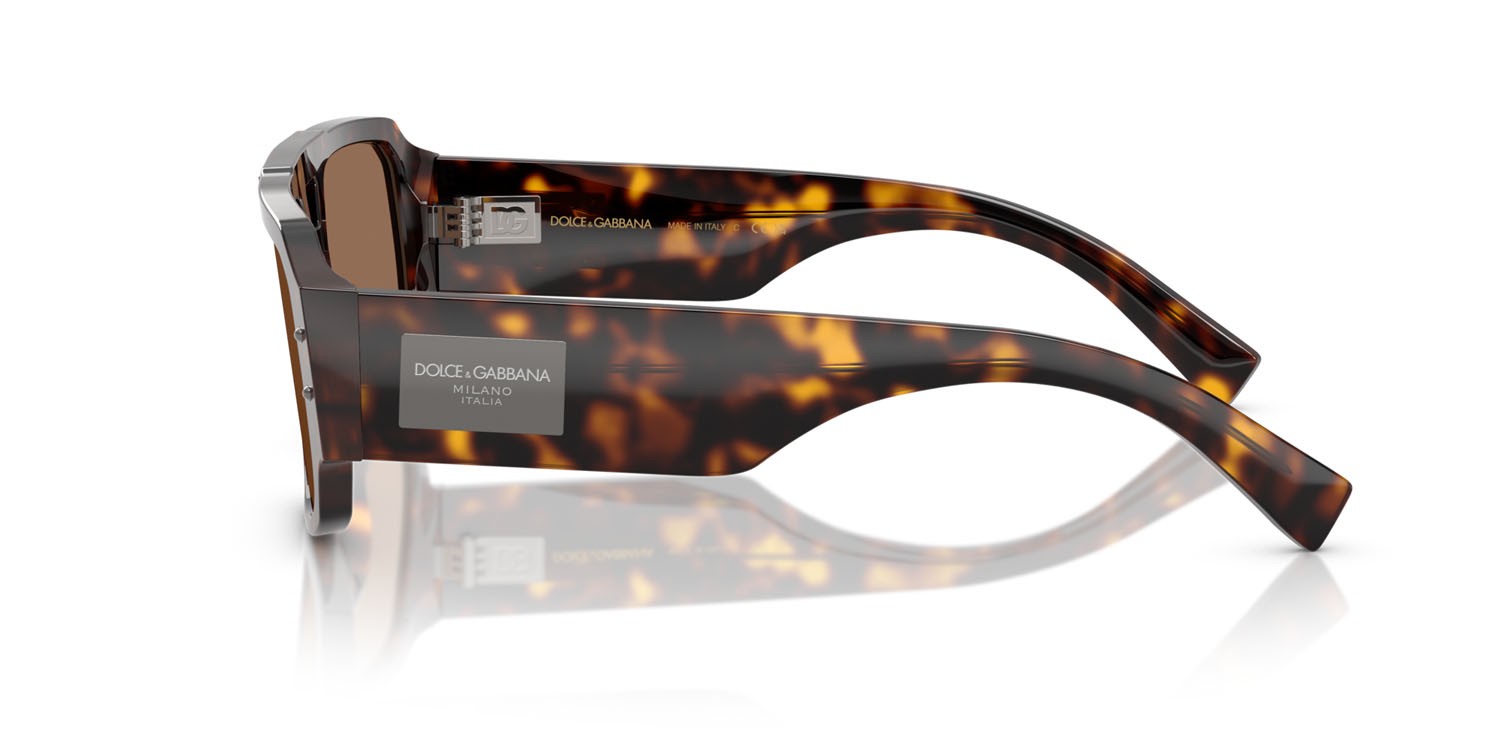 Occhiali da sole Dolce & Gabbana DG 4482 (502/73) colore havana forma aviator lenti marrone scuro