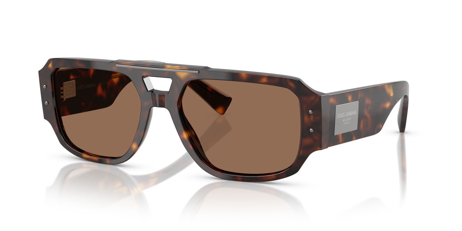 Occhiali da sole Dolce & Gabbana DG 4482 (502/73) colore havana forma aviator lenti marrone scuro