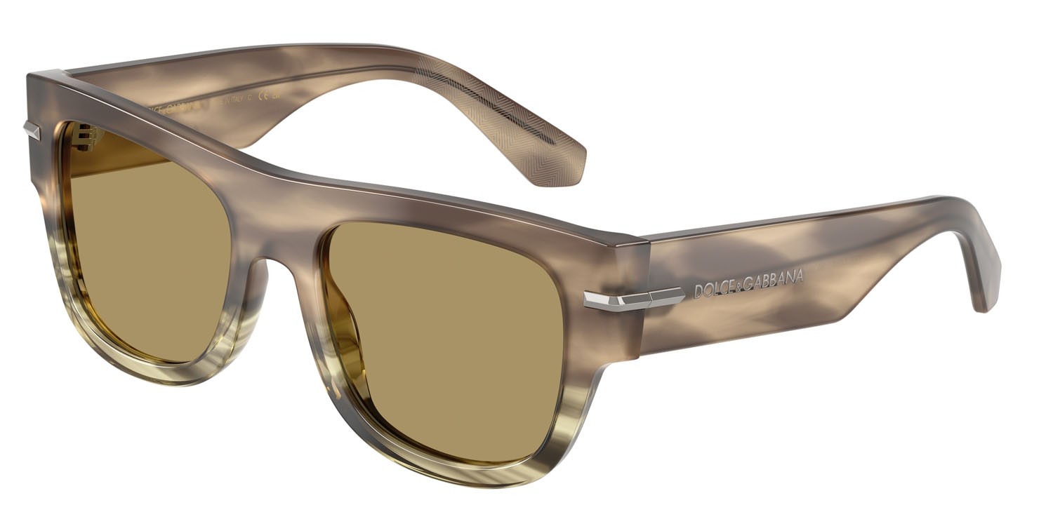Occhiali da sole Dolce & Gabbana DG 4484 (3439/2) colore havana verde forma quadrato lenti verde oliva