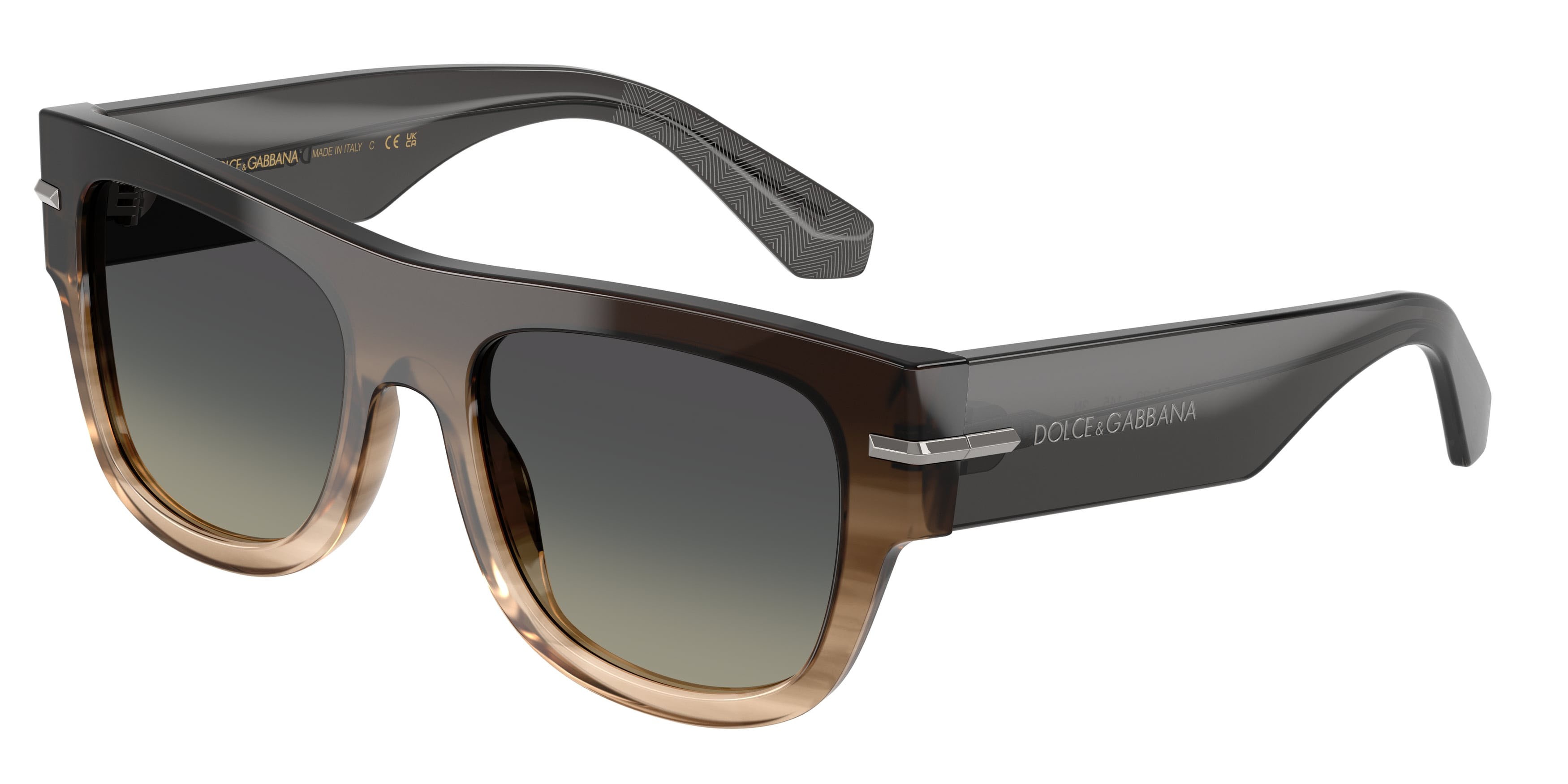 Occhiali da sole Dolce & Gabbana DG 4484 (348411) colore grigio striato sfumato forma quadrato lenti sfumato grigio