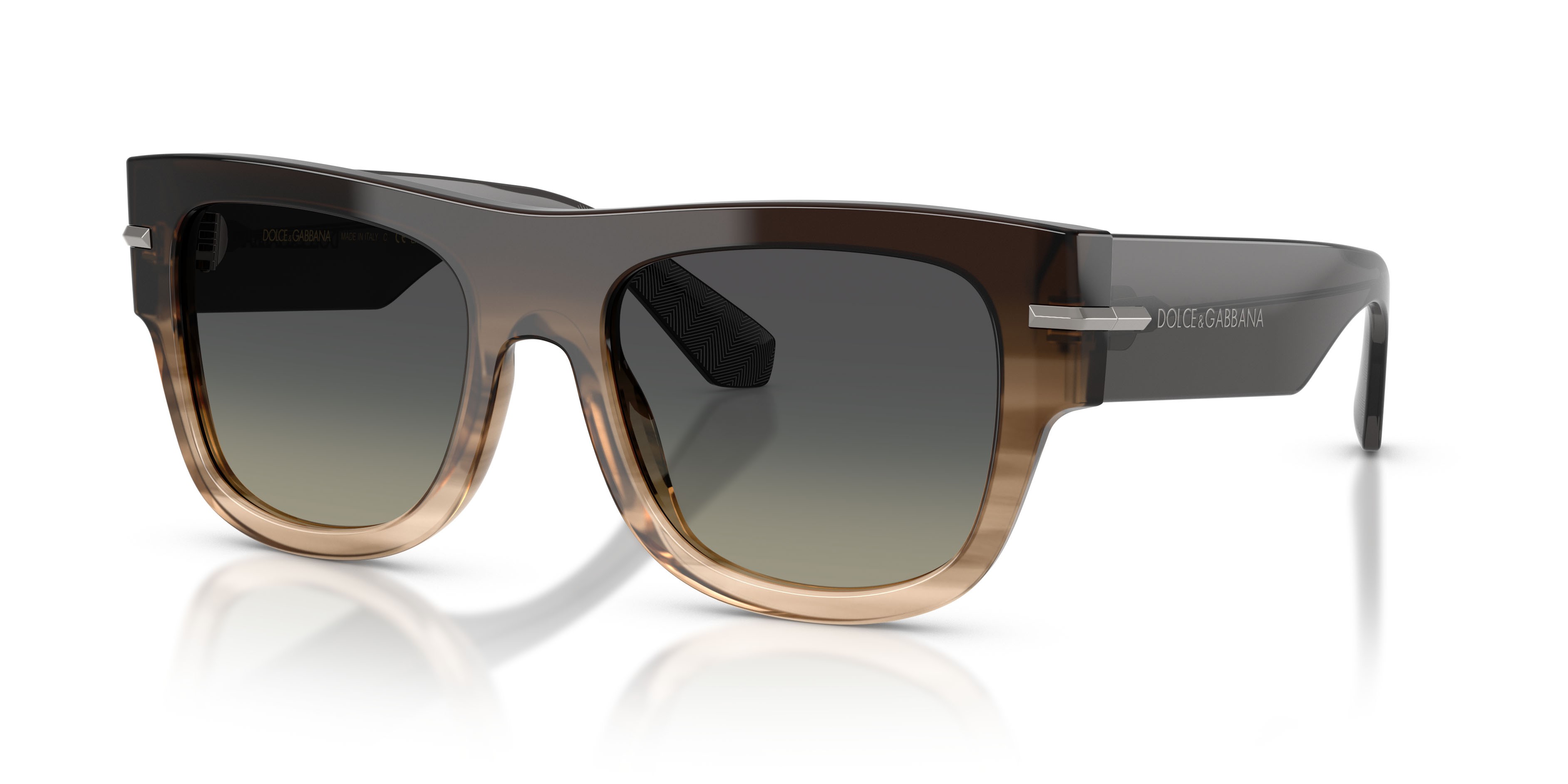Occhiali da sole Dolce & Gabbana DG 4484 (348411) colore grigio striato sfumato forma quadrato lenti sfumato grigio