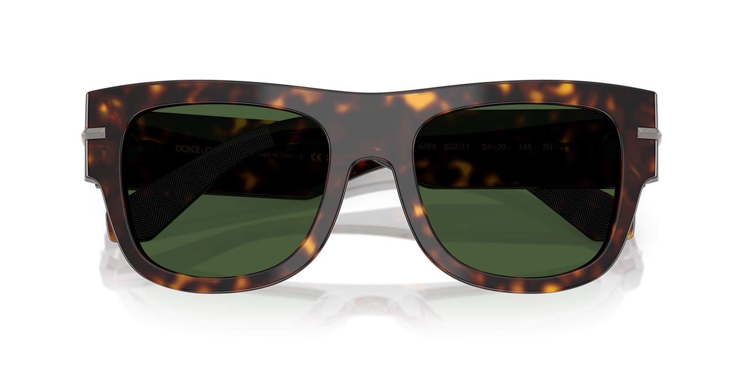 Occhiali da sole Dolce & Gabbana DG 4484 (502/71) colore havana forma quadrato lenti verde scuro