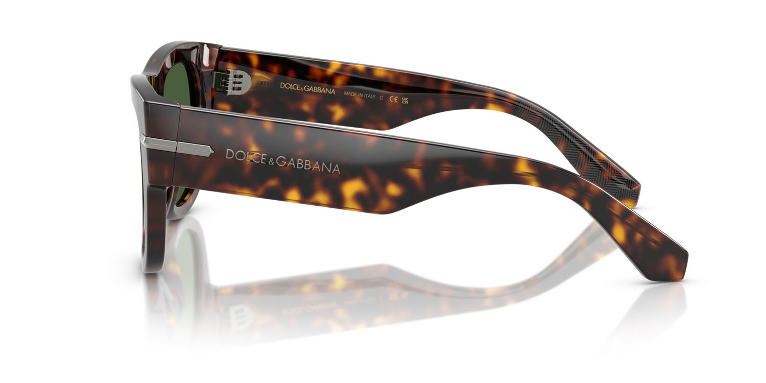Occhiali da sole Dolce & Gabbana DG 4484 (502/71) colore havana forma quadrato lenti verde scuro