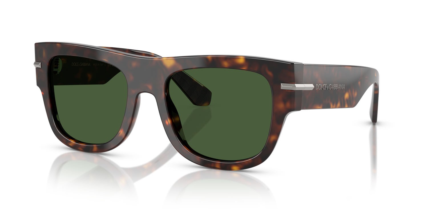 Occhiali da sole Dolce & Gabbana DG 4484 (502/71) colore havana forma quadrato lenti verde scuro
