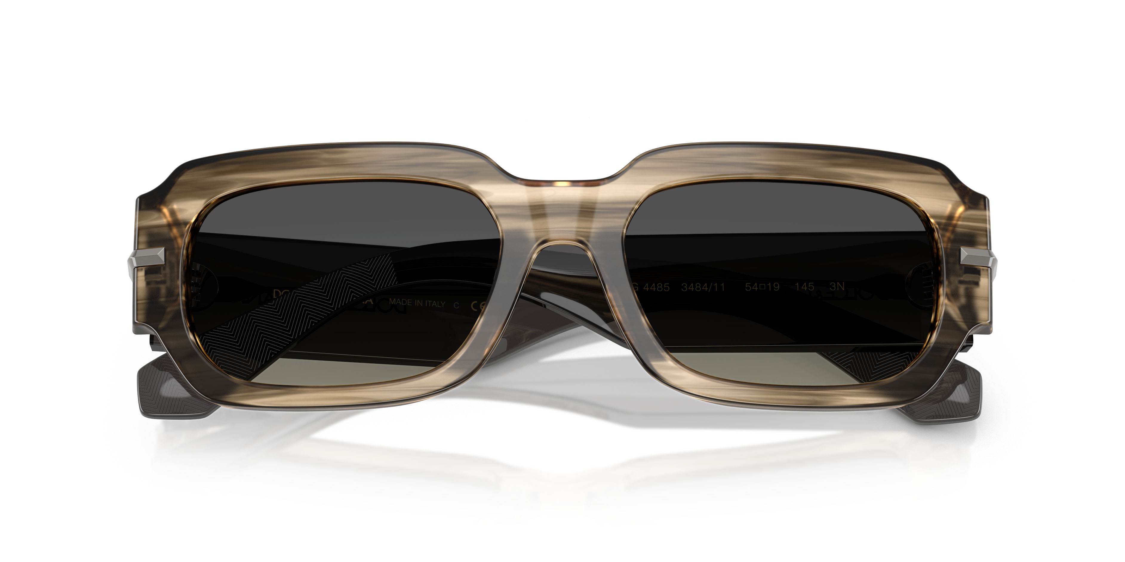 Occhiali da sole Dolce & Gabbana DG 4485 (348411) colore grigio striato sfumato forma rettangolare lenti sfumato grigio