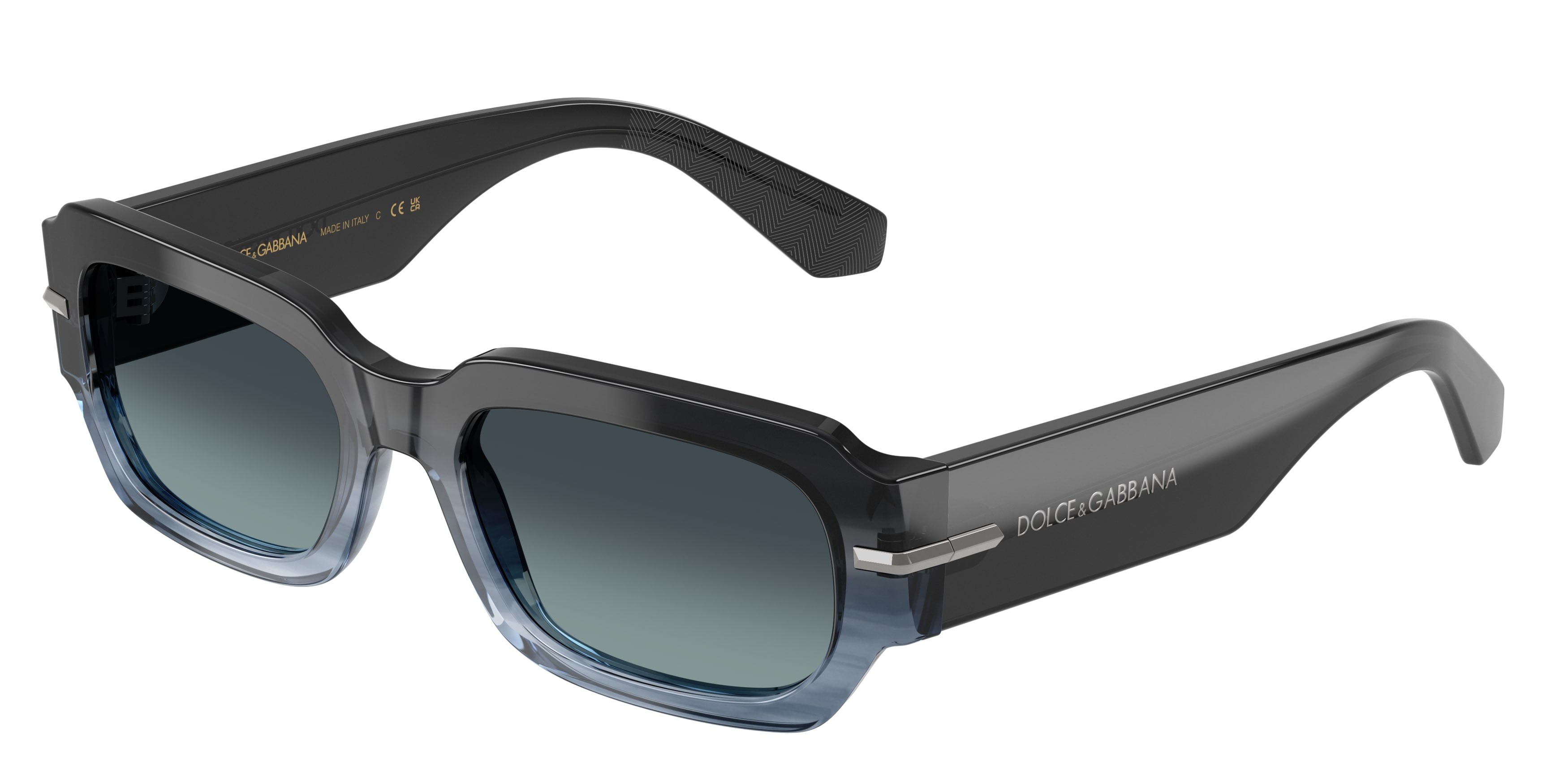 Sunglasses Dolce & Gabbana DG 4485 (348519) color blu striato sfumato shape rectangle lenses blu sfumato