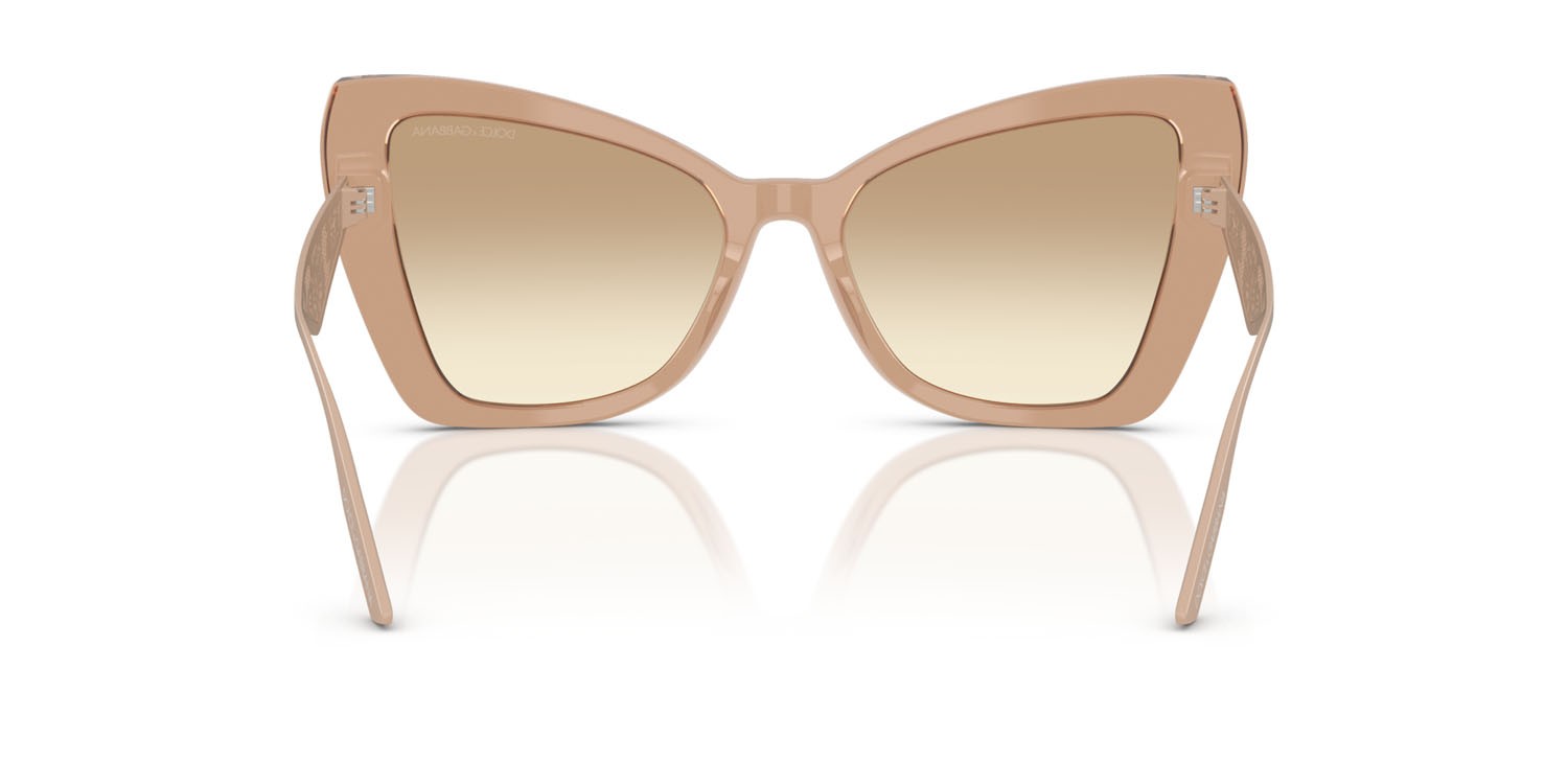 Sonnenbrillen Dolce & Gabbana DG 4489 (343213) farbe cammello trasparente form cat-eye gläser trasparente sfumato marrone chiaro