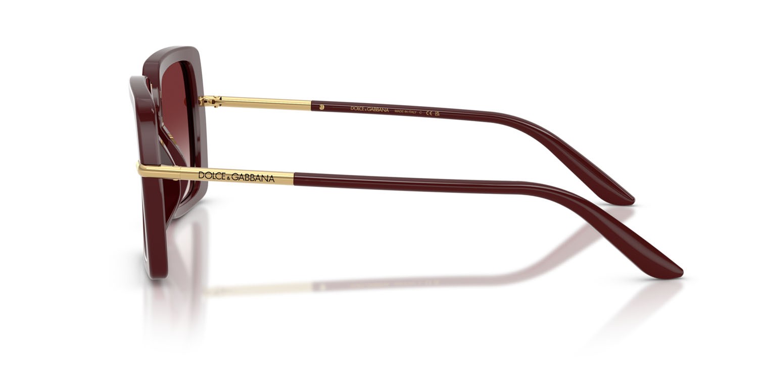 Occhiali da sole Dolce & Gabbana DG 4491 (30918H) colore bordeaux forma quadrato lenti clear gradient dark brandy