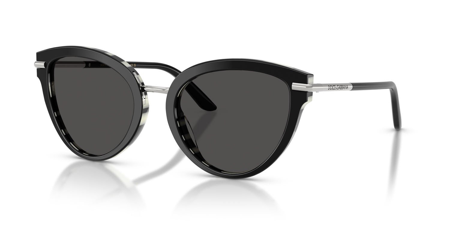 Sonnenbrillen Dolce & Gabbana DG 4492 (33728G) farbe top black on zebra form schmetterling gläser grigio scuro