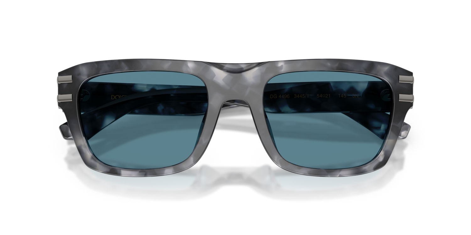 Occhiali da sole Dolce & Gabbana DG 4496 (3445/1) colore havana grigio forma rettangolare lenti grigio