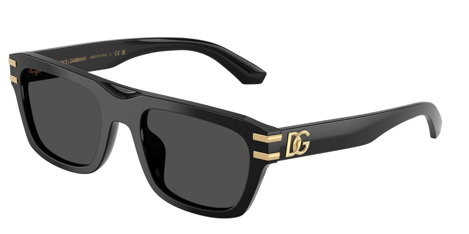 Occhiali da sole Dolce & Gabbana DG 4496 (501/87) colore nero forma rettangolare lenti grigio scuro