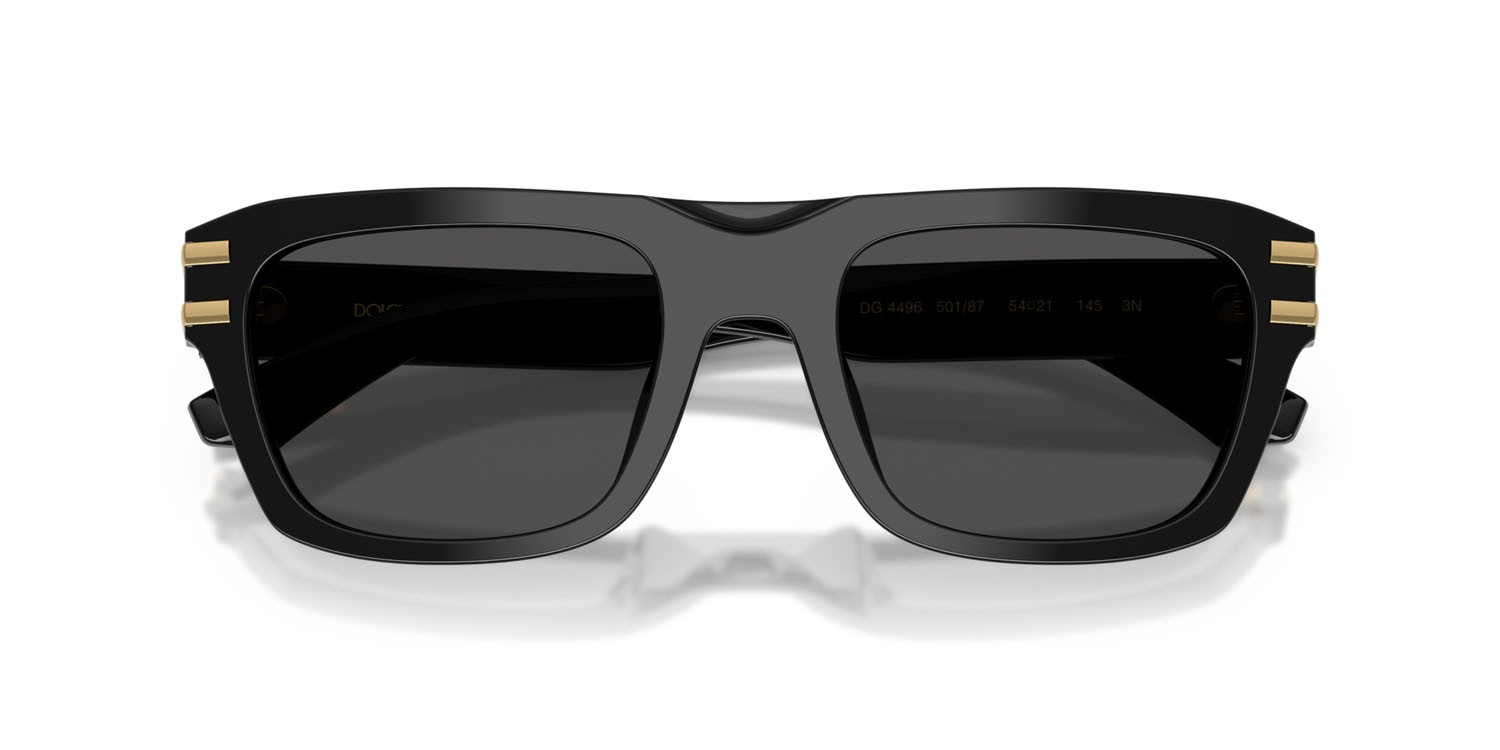Occhiali da sole Dolce & Gabbana DG 4496 (501/87) colore nero forma rettangolare lenti grigio scuro