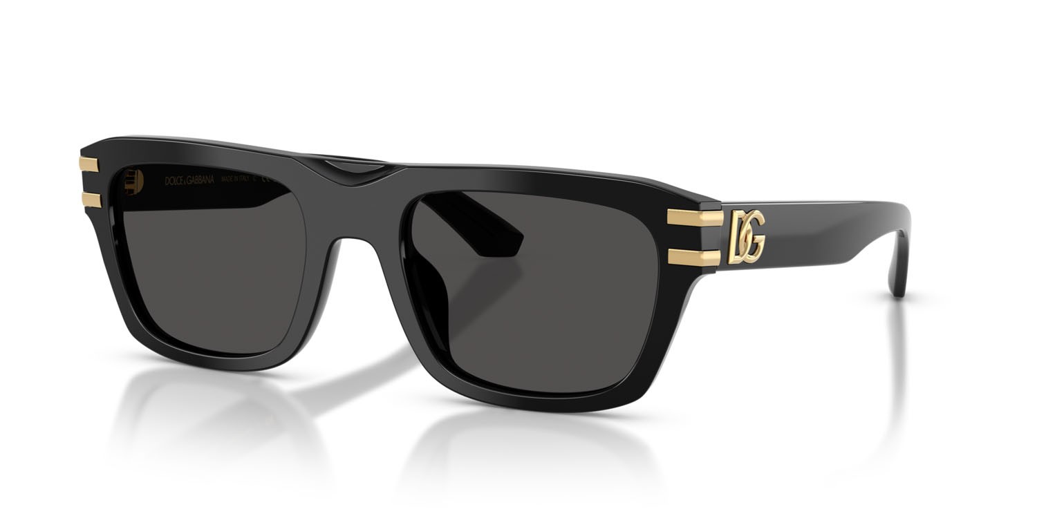 Occhiali da sole Dolce & Gabbana DG 4496 (501/87) colore nero forma rettangolare lenti grigio scuro