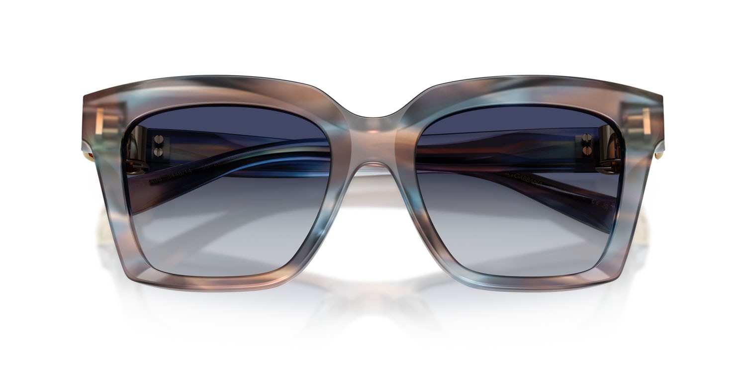 Sunglasses Dolce & Gabbana DG 4498 (344814) color striato blu shape square lenses blu sfumato grigio