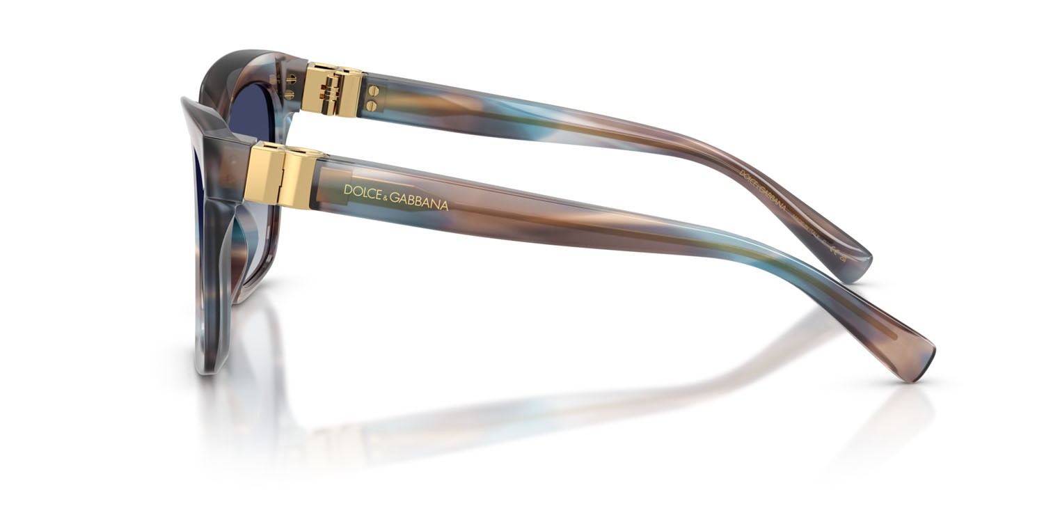 Sunglasses Dolce & Gabbana DG 4498 (344814) color striato blu shape square lenses blu sfumato grigio