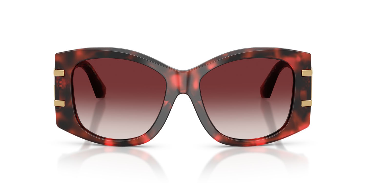 Sunglasses Dolce & Gabbana DG 4501 (33588H) color havana rosso shape butterfly lenses clear gradient dark brandy