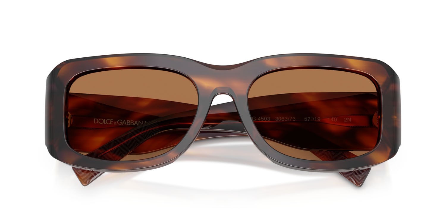 Occhiali da sole Dolce & Gabbana DG 4503 (306373) colore striato marrone forma rettangolare lenti bronzo