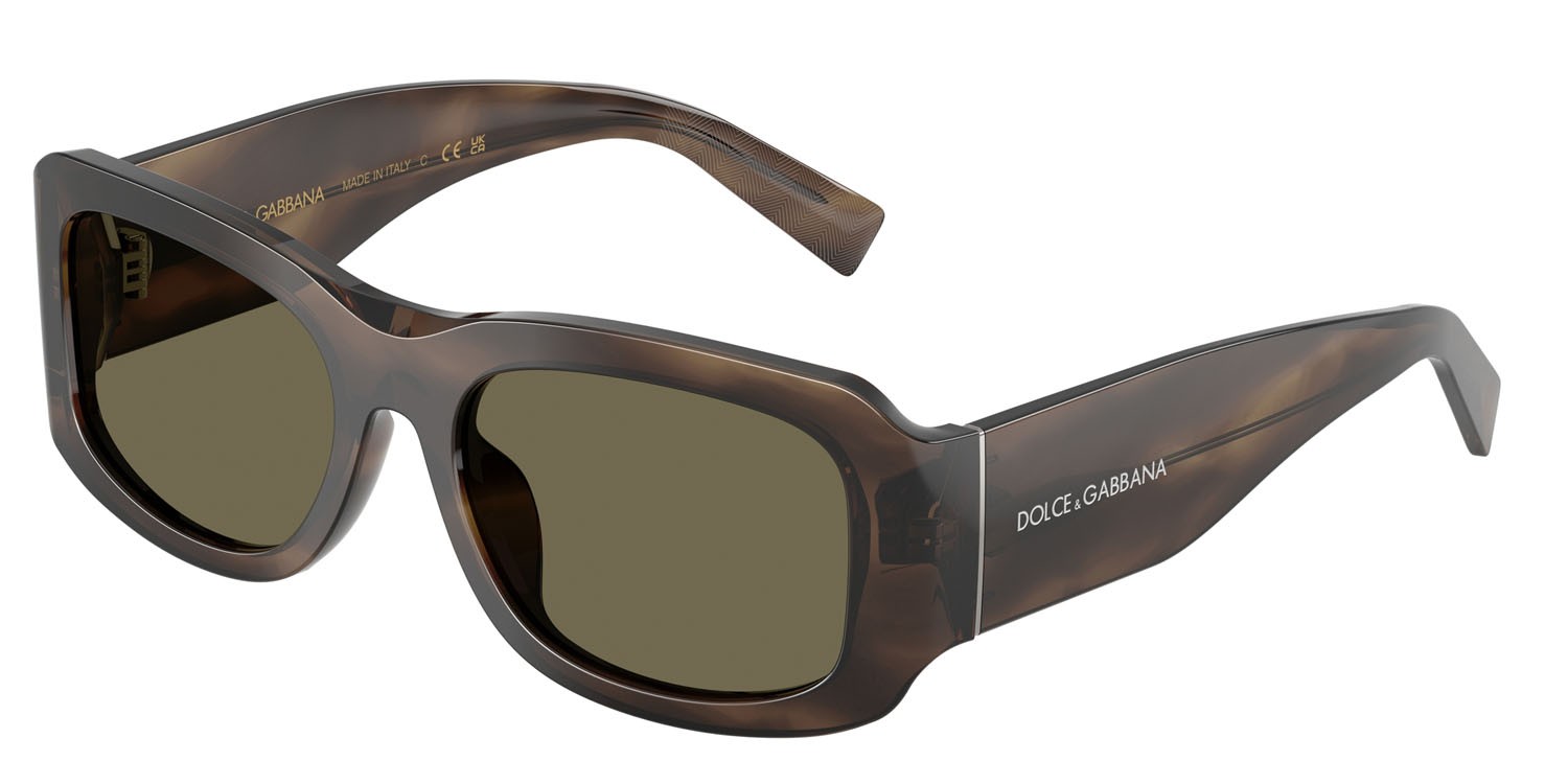 Occhiali da sole Dolce & Gabbana DG 4503 (3200/3) colore tabacco striato forma rettangolare lenti marrone