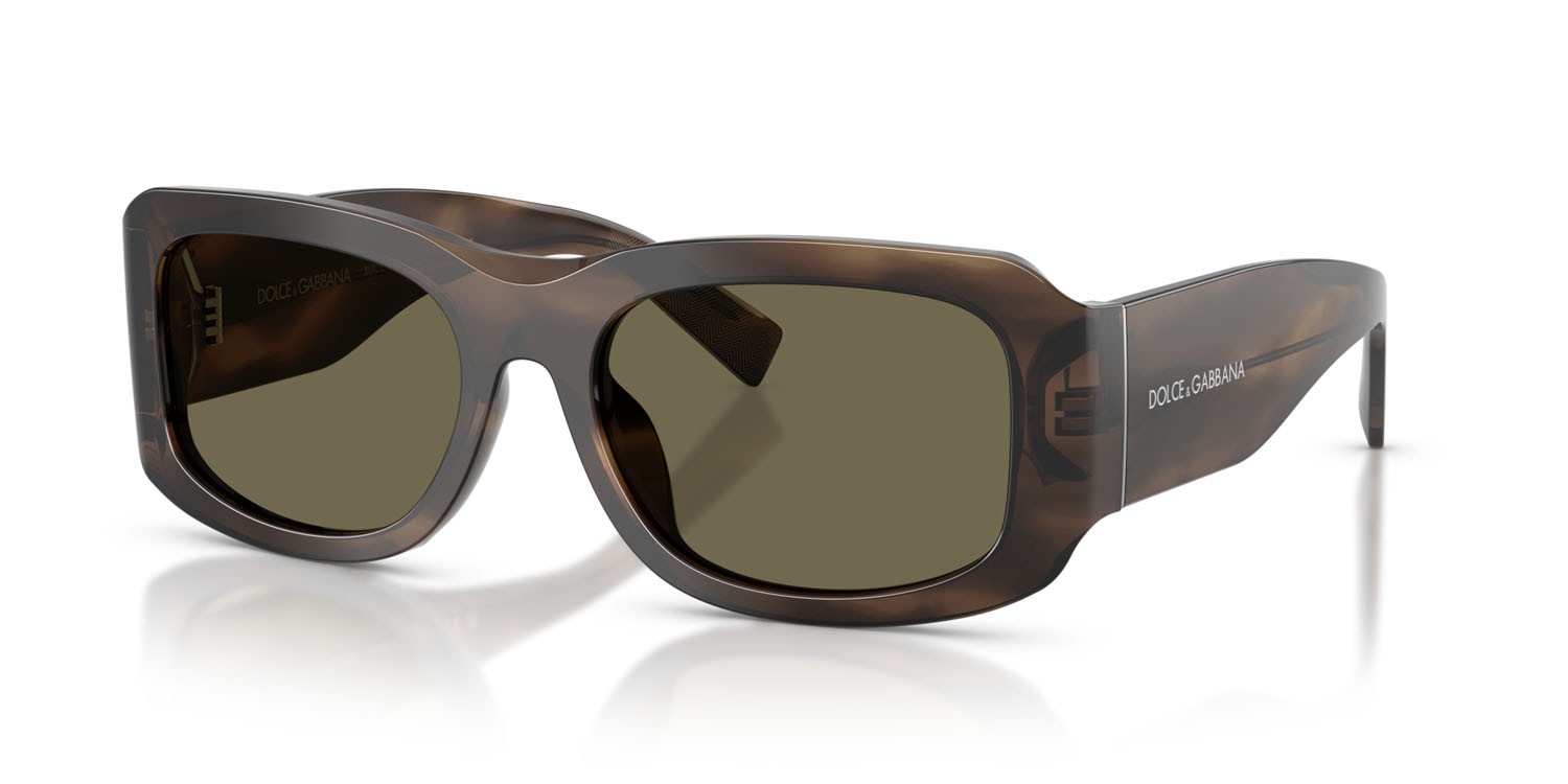 Occhiali da sole Dolce & Gabbana DG 4503 (3200/3) colore tabacco striato forma rettangolare lenti marrone