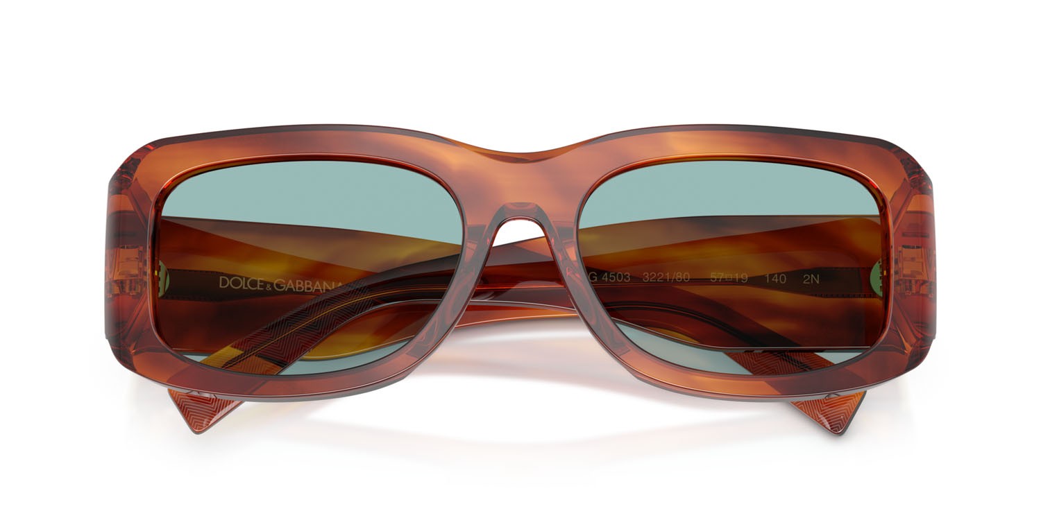 Sunglasses Dolce & Gabbana DG 4503 (322180) color zenzero a righe shape rectangle lenses blu