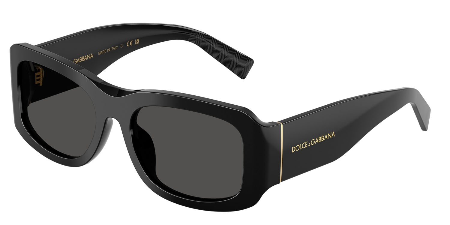 Occhiali da sole Dolce & Gabbana DG 4503 (501/87) colore nero forma rettangolare lenti grigio scuro