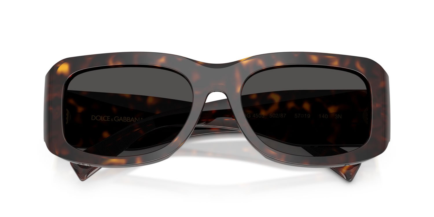 Occhiali da sole Dolce & Gabbana DG 4503 (502/87) colore havana forma rettangolare lenti grigio scuro