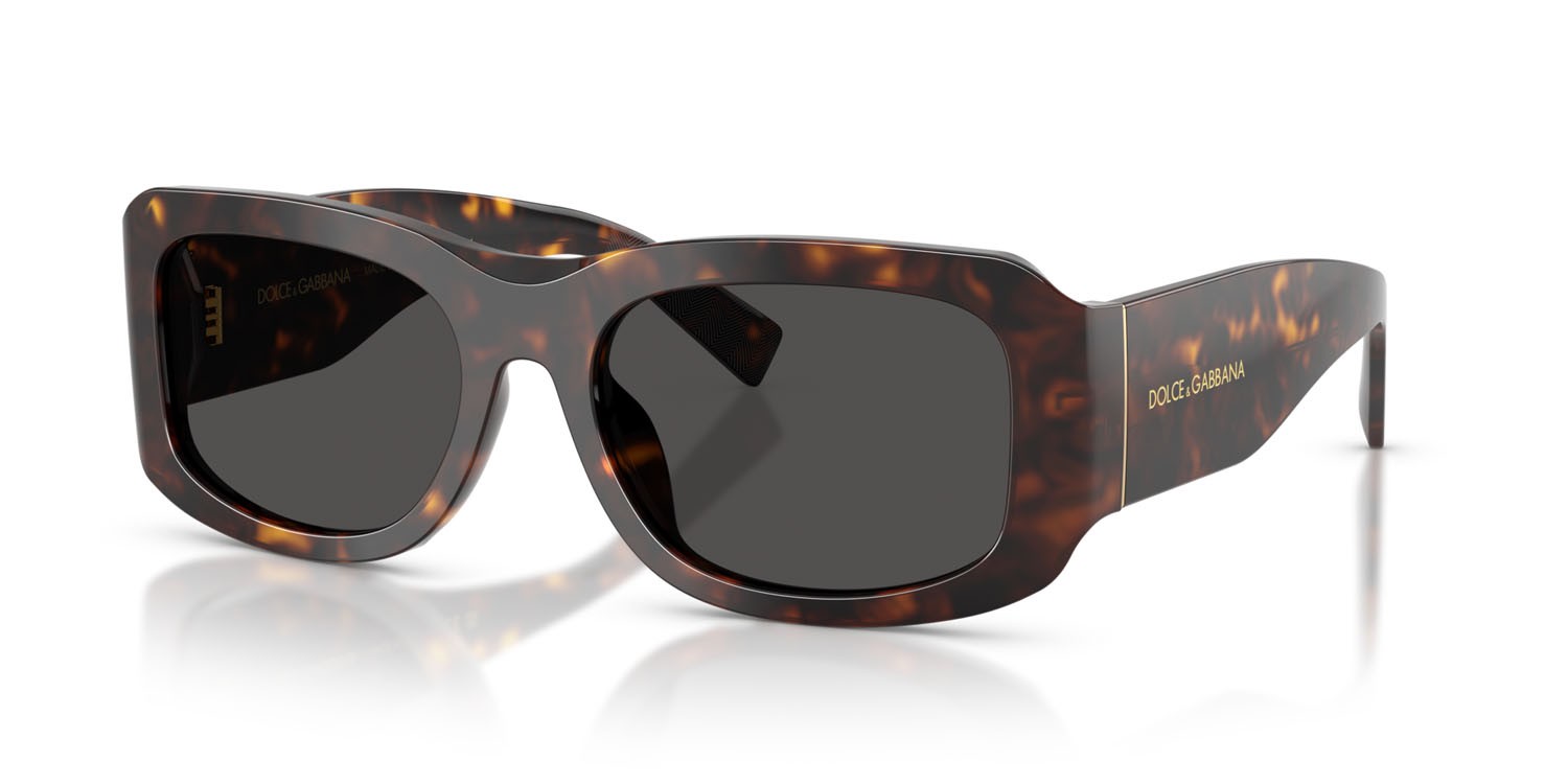 Occhiali da sole Dolce & Gabbana DG 4503 (502/87) colore havana forma rettangolare lenti grigio scuro