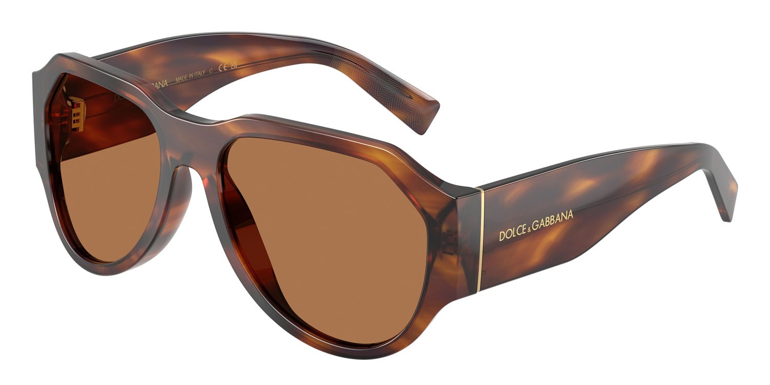 Occhiali da sole Dolce & Gabbana DG 4504 (306373) colore striato marrone forma aviator lenti bronzo