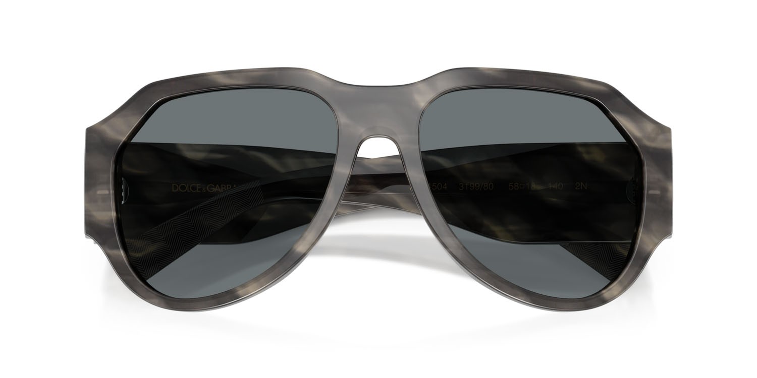 Sunglasses Dolce & Gabbana DG 4504 (319980) color striato grigio shape aviator lenses blu scuro