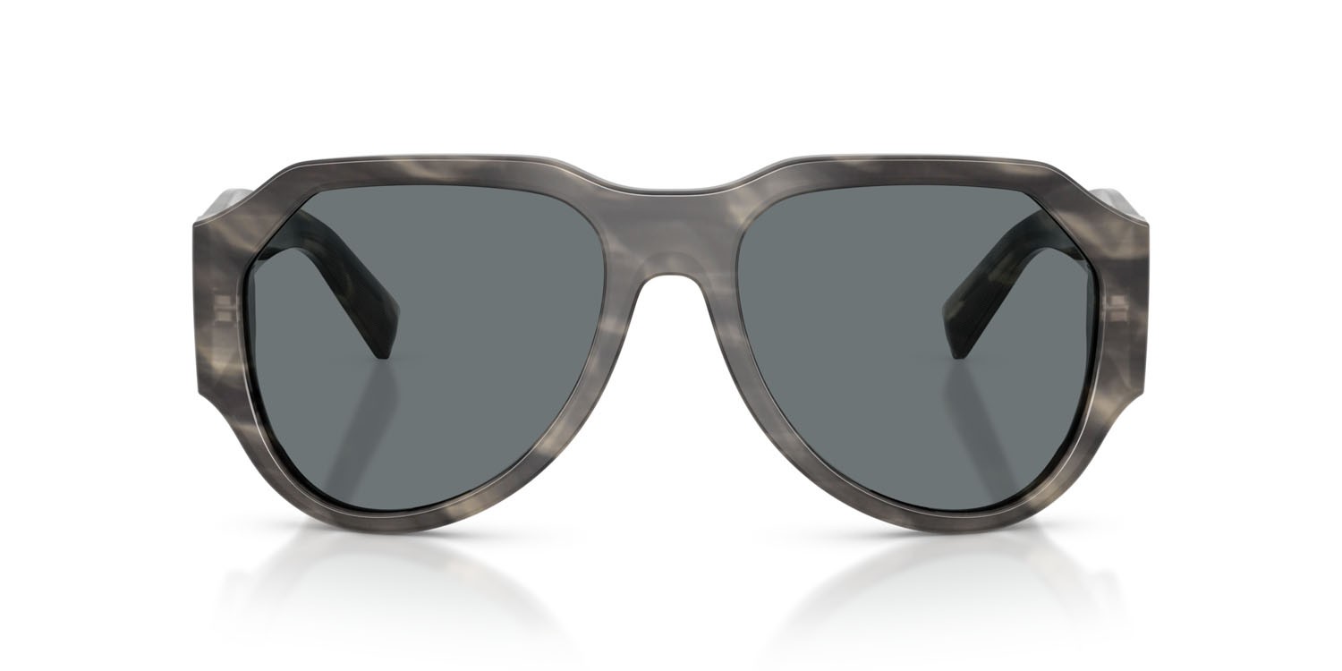 Sunglasses Dolce & Gabbana DG 4504 (319980) color striato grigio shape aviator lenses blu scuro