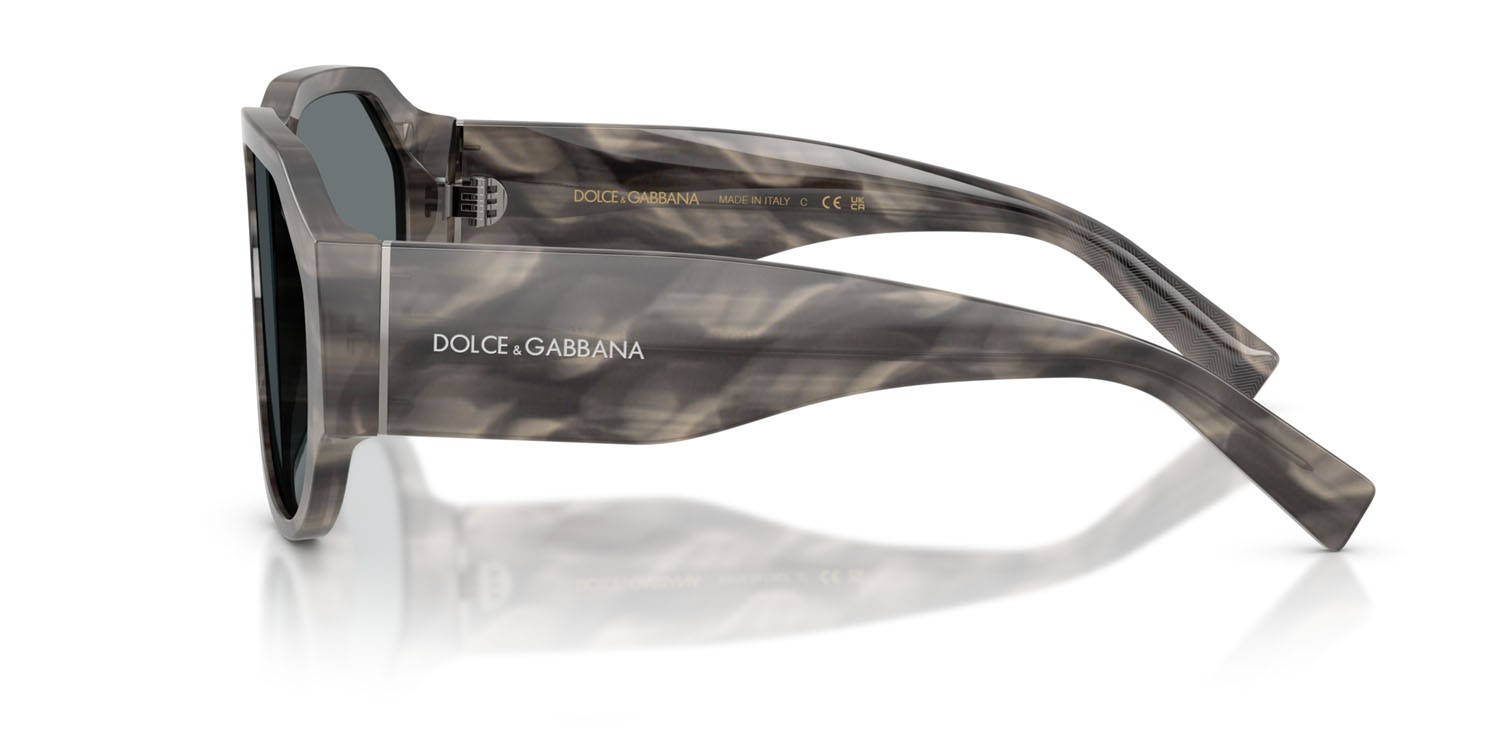 Sunglasses Dolce & Gabbana DG 4504 (319980) color striato grigio shape aviator lenses blu scuro