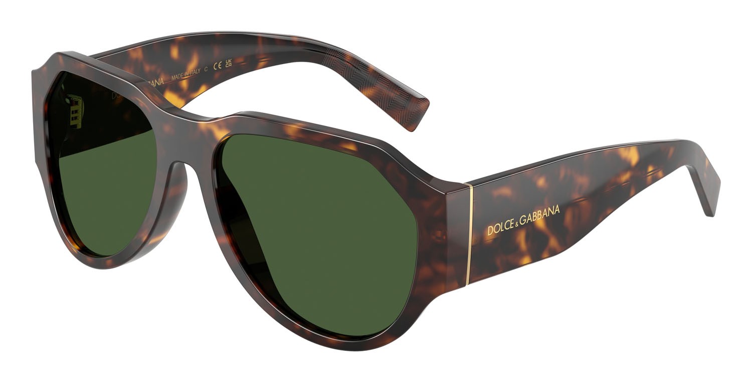 Occhiali da sole Dolce & Gabbana DG 4504 (502/71) colore havana forma aviator lenti verde scuro