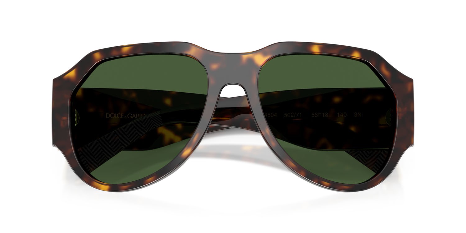Occhiali da sole Dolce & Gabbana DG 4504 (502/71) colore havana forma aviator lenti verde scuro