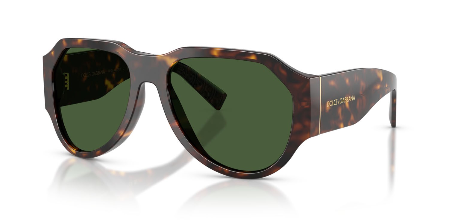 Occhiali da sole Dolce & Gabbana DG 4504 (502/71) colore havana forma aviator lenti verde scuro