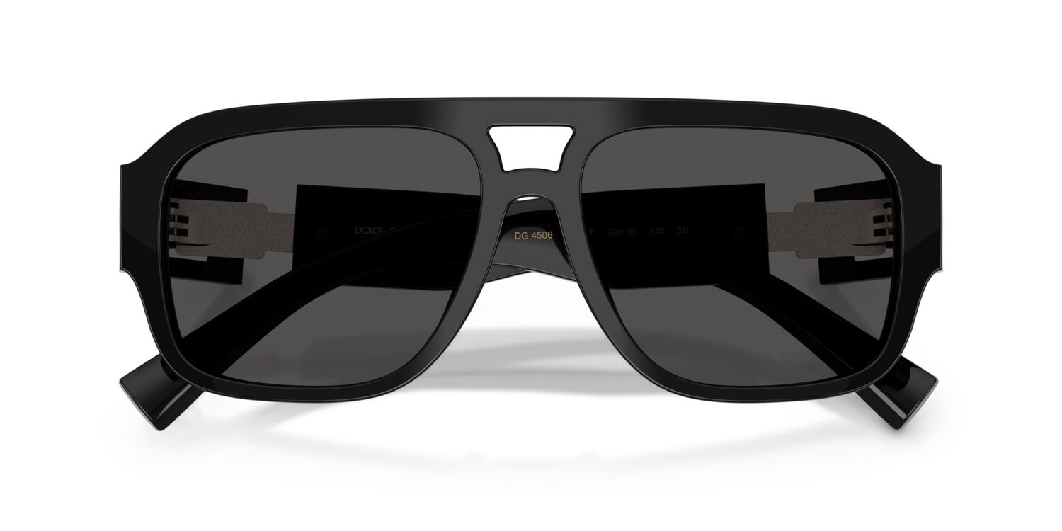 Sunglasses Dolce & Gabbana DG 4506 (501/87) color nero shape aviator lenses grigio scuro