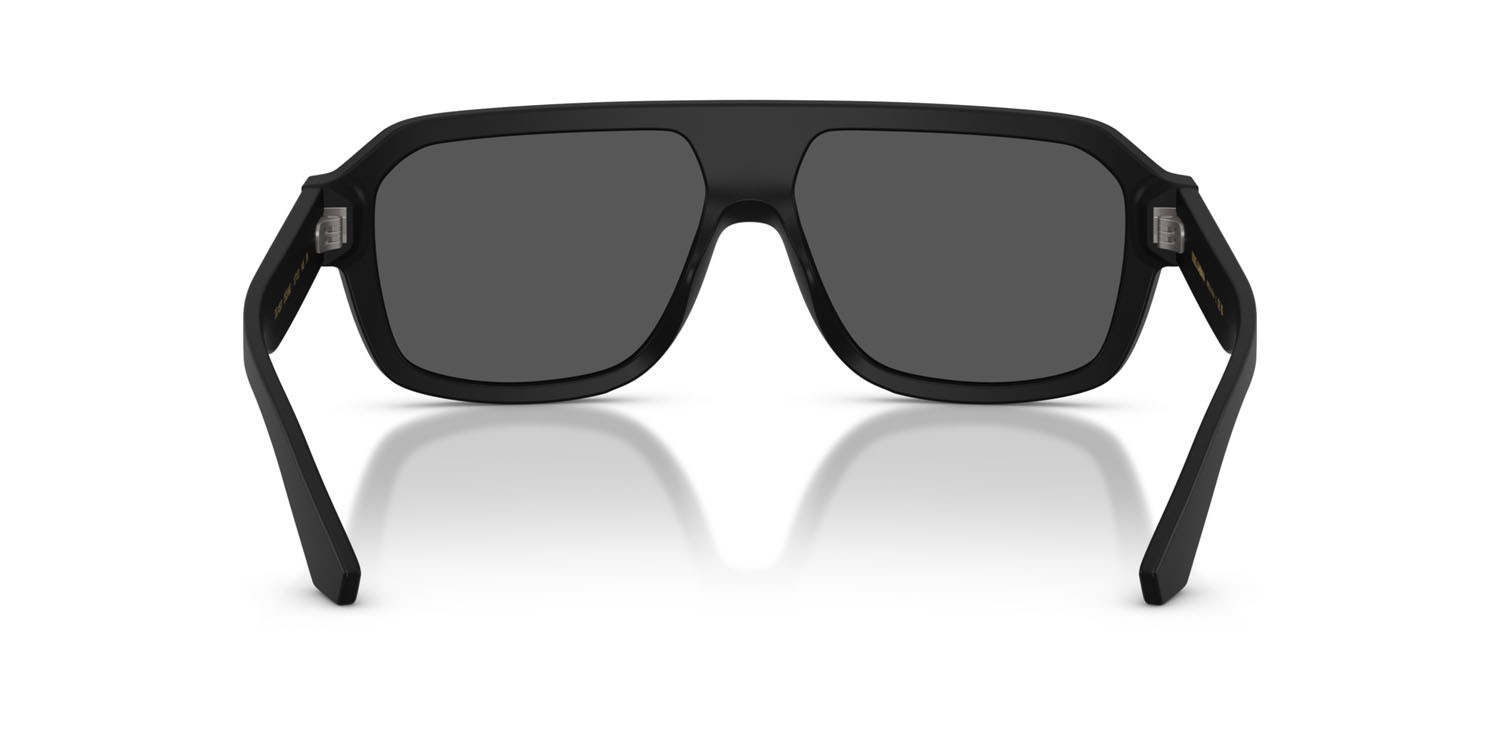 Sunglasses Dolce & Gabbana DG 4507 (25256G) color nero opaco shape aviator lenses grigio nero specchiato