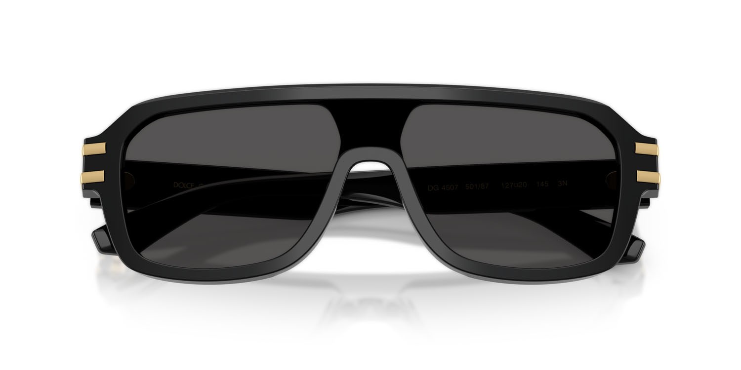 Occhiali da sole Dolce & Gabbana DG 4507 (501/87) colore nero forma aviator lenti grigio scuro