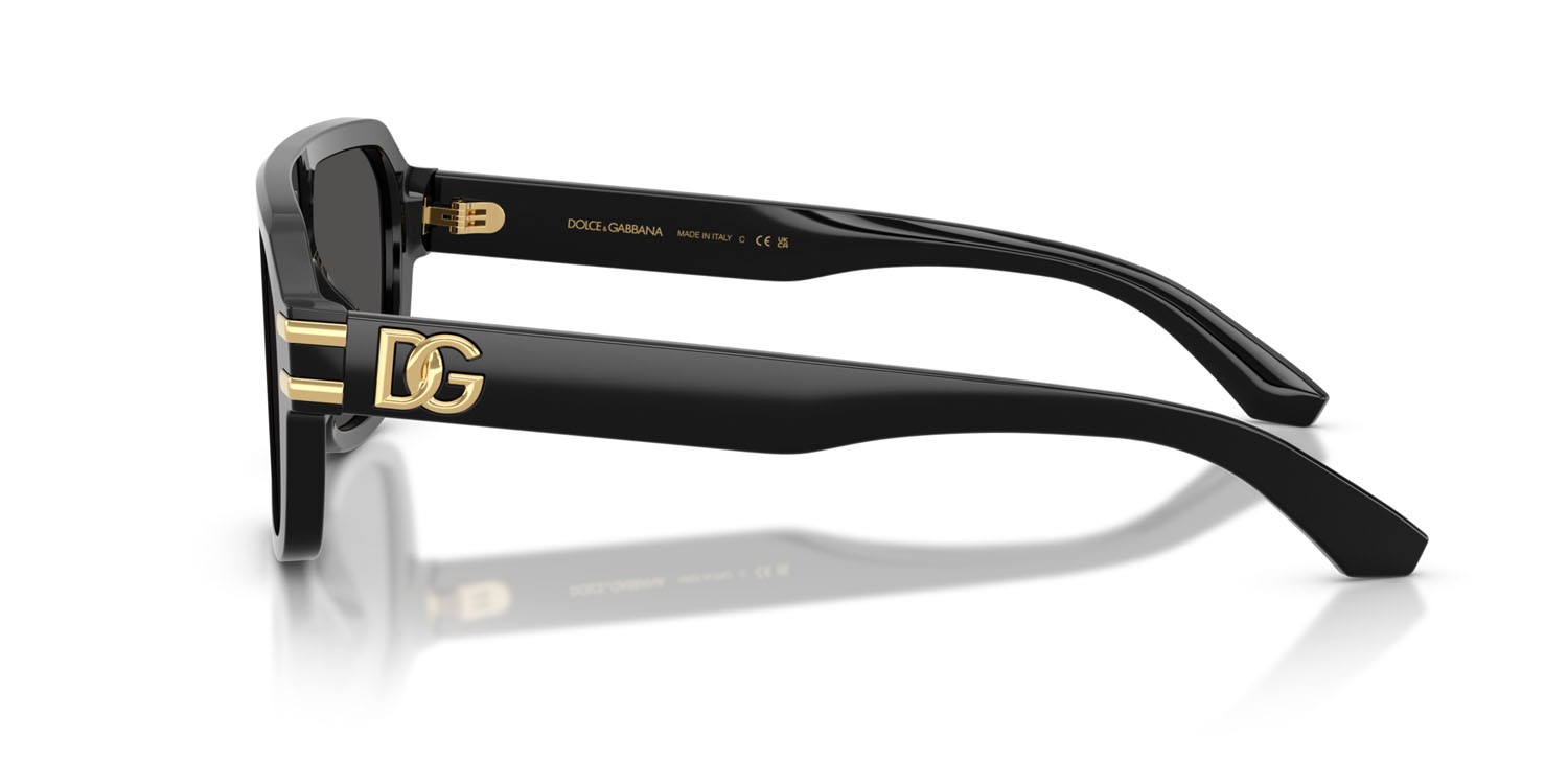 Occhiali da sole Dolce & Gabbana DG 4507 (501/87) colore nero forma aviator lenti grigio scuro