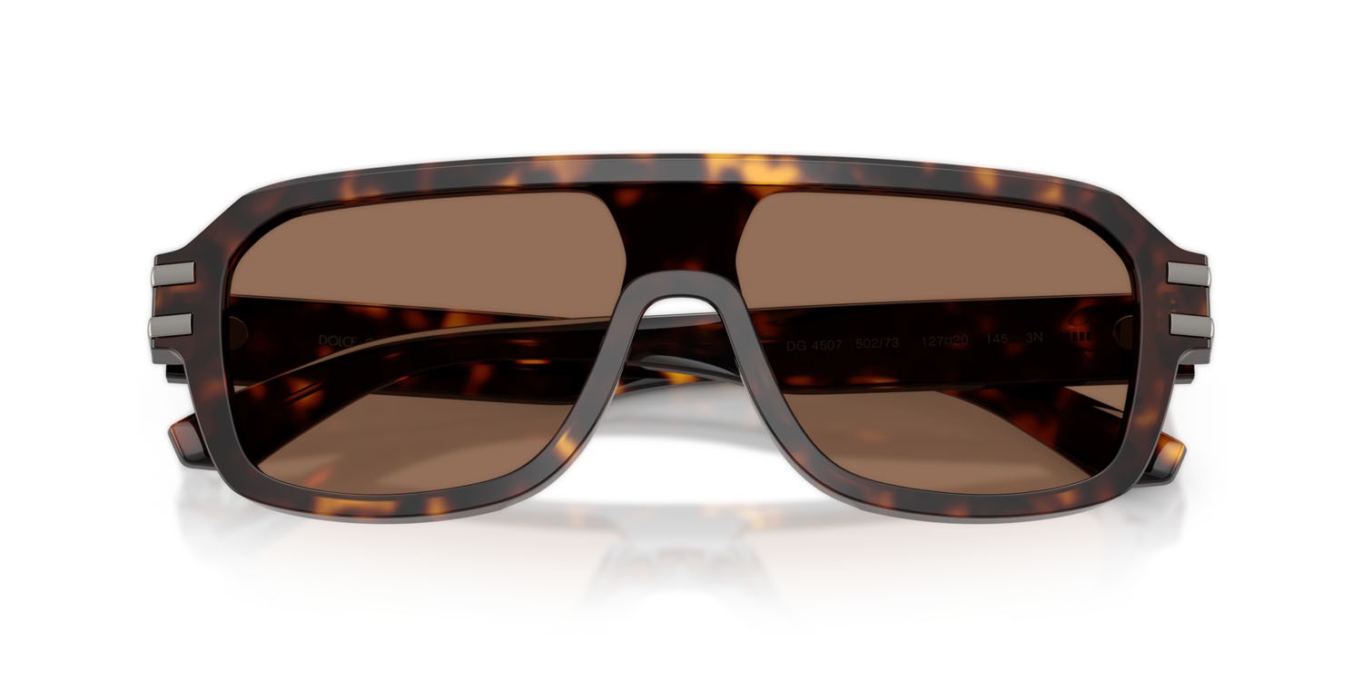 Occhiali da sole Dolce & Gabbana DG 4507 (502/73) colore havana forma aviator lenti marrone scuro